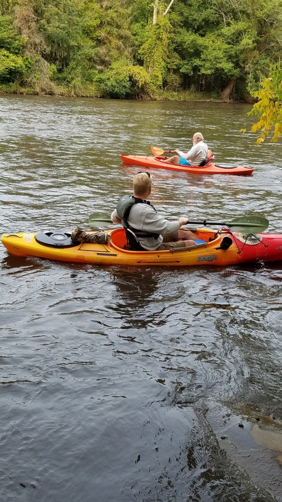 At the landing, getting ready to head downriver.